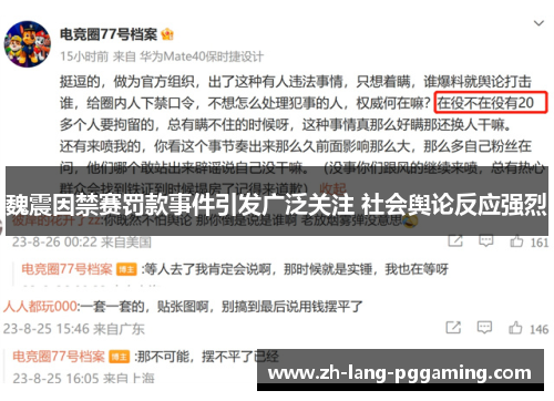 魏震因禁赛罚款事件引发广泛关注 社会舆论反应强烈
