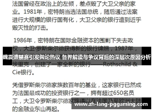 魏震遭禁赛引发舆论热议 各界解读与争议背后的深层次原因分析